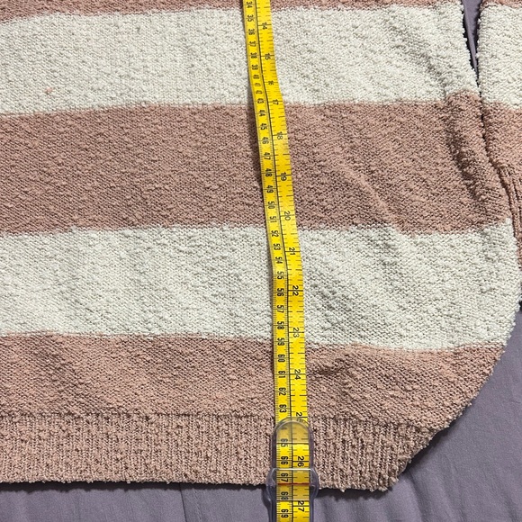 KNOX ROSE Long Sleeve Sweater, Large $12 Cream & Dusty Rose - Picture 4 of 5